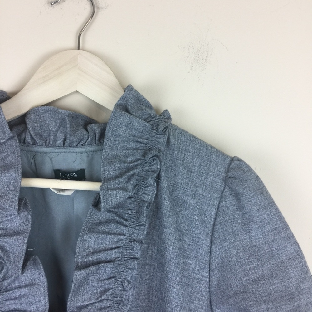 J. Crew gray dress with ruffle top size 14